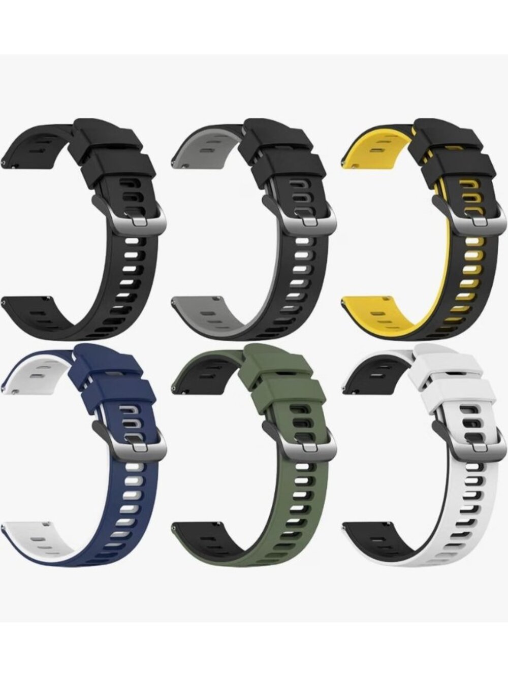 22mm Soft Silicone Watchbands for Galaxy Watch 3 45mm Samsung Gear S3 Garmin